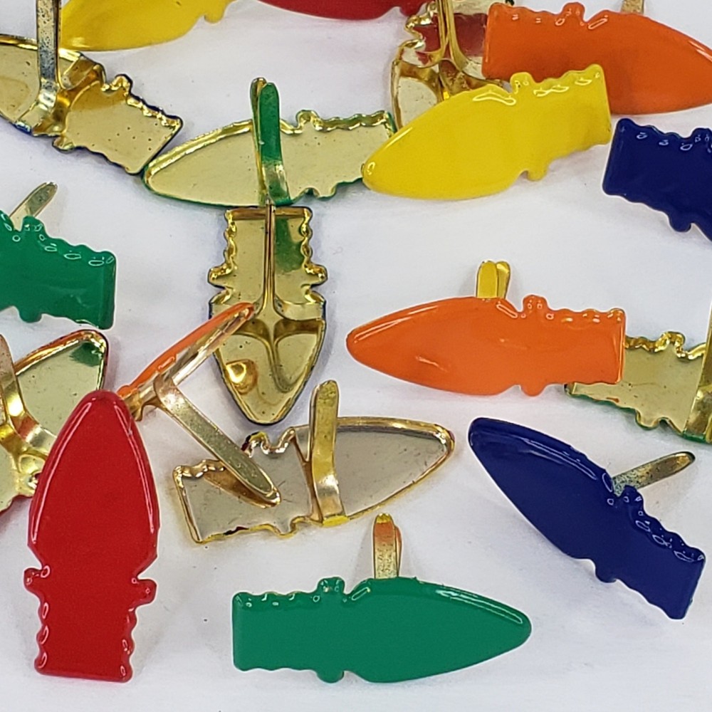20 Christmas Light Bulb Brads 5 Primary Clrs Scrapbooking Card Embellishments