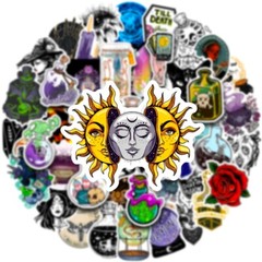 50pcs SPIRITUAL Stickers Pack,Crystal Potion Gothic Halloween Stickers, 197