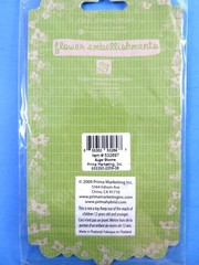 Prima Flower Embellishments Mulberry Paper Fabric Burlap 3 Pkgs Scrapbooking