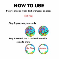 500 Silver HOLOGRAM Scratch off 1″ Round stickers labels games favor promotional