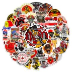 50pc FIREFIGHTER STICKERS, GREAT SET, Laptop-Water Bottle-Phone-Car-Truck-Etc.