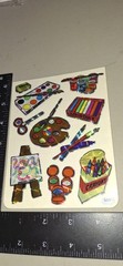 Vintage Stickers BJ Decal Specialties Prism Rainbow Art Tools RARE 1 Sht