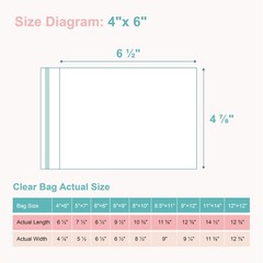Acid-Free Picture Sleeves 100Pack Crystal Clear Storage Bags for 4×6 Art Prin…