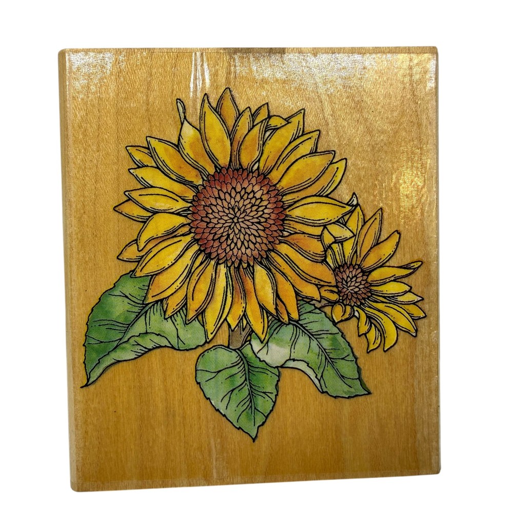 Sunflower Rubber Stamp Wood Mounted A1663H Floral Scrapbooking Card Making Craft
