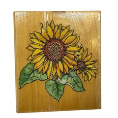Sunflower Rubber Stamp Wood Mounted A1663H Floral Scrapbooking Card Making Craft