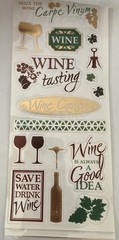 Paper House Clear Cut WINE & Friends themed sticker set~145 pcs. BNIP Nice!