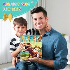 homicozy 3PCS Sticker Paint Books for Kids Ages 4-10,Dinosaur Astronaut Ocean…