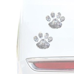 Paw Print Stickers Crystal Car Decoration Stickers Bling Rhinestone Paw Decals