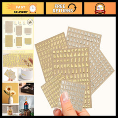6 Sheets 9mm Glitter Alphabet & Number Stickers – Self-Adhesive for DIY Crafts,