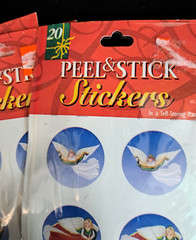 Lot of 5 Packs Vin USA Color Clings Stickers Christmas Theme Peel & Stick NOS