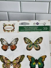 NEW Prima Majestic Rub On Transfer Sheets 3 6×12 Butterflies Flowers People