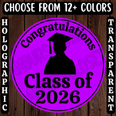 40 GRADUATION STICKERS 2″ ROUND LABELS SEALS SCRATCH RESISTANT PARTY FAVOR 2026