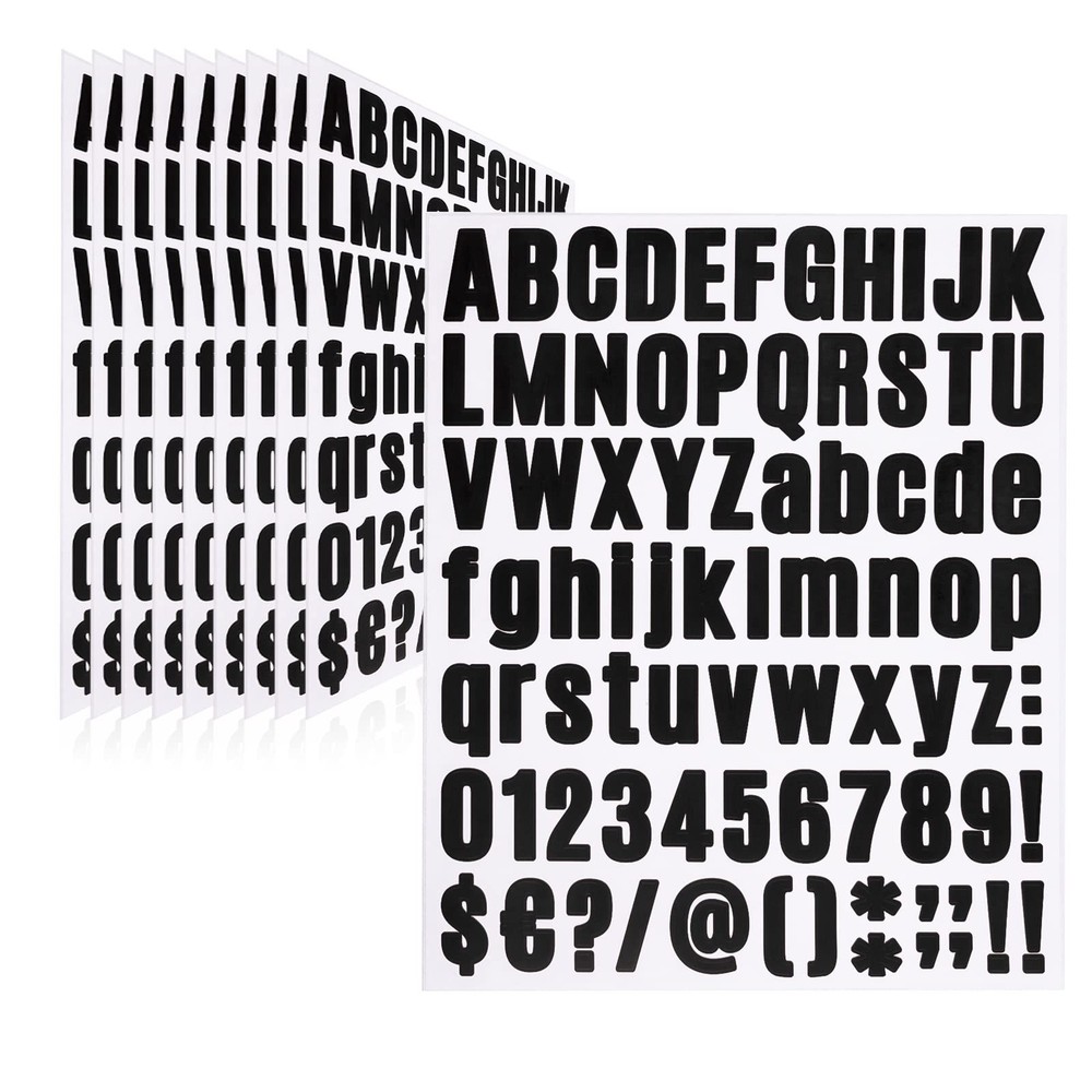 1 Inch Alphabet Number Stickers, Waterproof Address Mailbox Door, Black