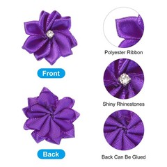 PATIKIL 1.2 Inch Small Ribbon Flowers, 100 Pcs Satin Ribbon Flowers Mini Fabr…