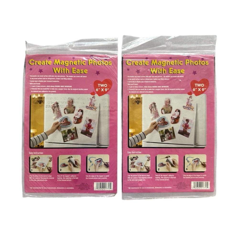 Lot Of 2-Create Magnetic Personalized Photos with Ease Two Sheets 6×9
