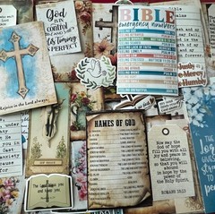 #773 – SMALL FAITH & FLORAL Junk Journal Scrapbooking Kit – 15 Pieces SHIPS FREE