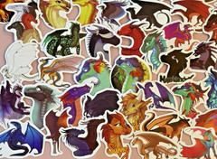 WINGS OF FIRE Stickers/Decals~60 Pieces~Book Series~Comes in Cute Bag~FAST SHIP!
