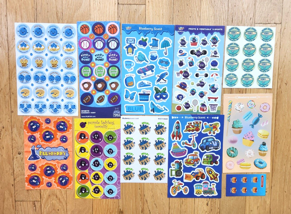 BLUEBERRY SNIFF 165 Stickers MUFFINS Waffle BLUEBERRY SWIRL Cars PANCAKES Donuts