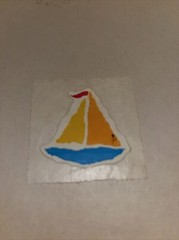 Vintage 1980s Colorful Sailboat Sticker Old May Not Still Stick Scrapbook Craft