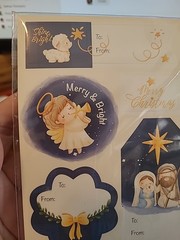 120 PCS Christmas Tags Sticker Gift Labels Angels animals Nativity to from