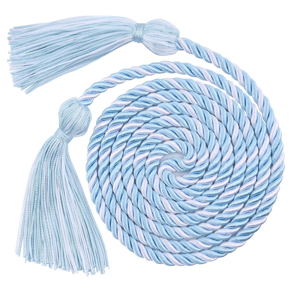2026 Graduation Honor Cords 68 Inch Light Blue White Tassel Rope Bachelor Gown