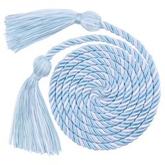 2026 Graduation Honor Cords 68 Inch Light Blue White Tassel Rope Bachelor Gown