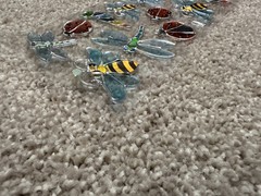 Stained Glass Insect Butterfly Ladybug Dragonfly C-thru Stickers New Loose Sheet