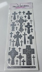 stampendous peel stickers silver crosses