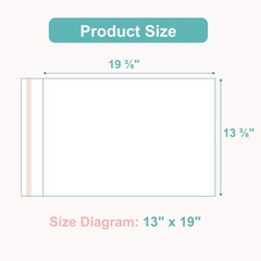 Acid-Free Picture Sleeves, 100 Pack Crystal Clear Storage Bags for 13×19 Art …