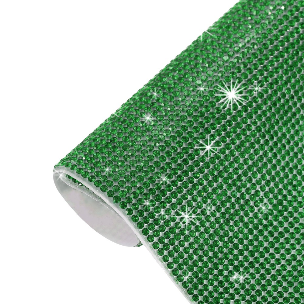 Bling Rhinestone Sheet Self-Adhesive Sticker 4.72 x 7.87 Inch Dark Green