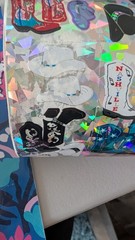 Vintage Stickers Prism Butterfly Cowboy Boots Hats Western Lot 2 Sheets Flawed