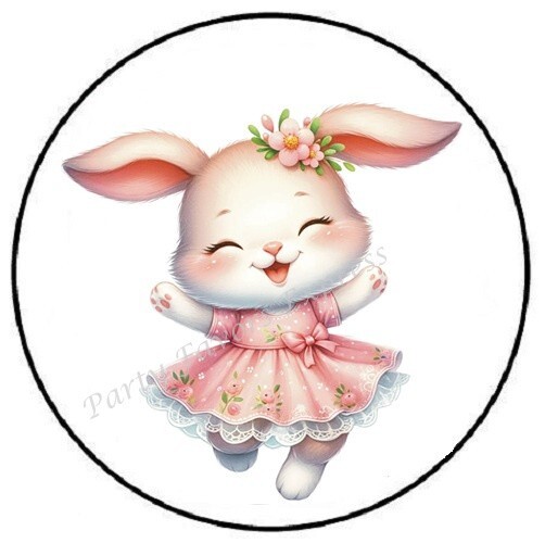 HAPPY EASTER BUNNY ENVELOPE SEALS LABELS STICKERS PARTY FAVORS