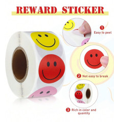 500pcs Roll Cute Face Reward Stickers – Self-Adhesive for Gifts & Sealing – NEW