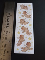 Vintage HALLMARK Mary Hamilton Christmas Nativity Angels Sticker Strip VTG RARE