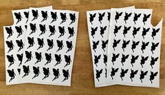 Large Lot of Stickers, Temporary Tattoos/Transfers, & Stencils, Plastic Snap Bin