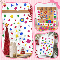 625Pc Glitter Foam Stickers Heart Star Circle Shape Sticker(5,Multicolour) | Sel