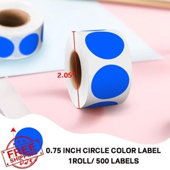 WANSTE 500 PCS 3/4″ Blue Dot Stickers Color Coding Labels