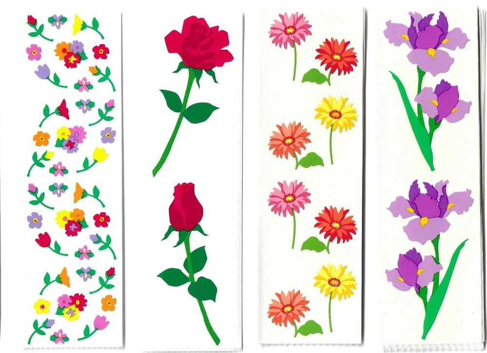 Mrs. Grossman’s Flower Sticker sheets 6.5″ X 2″