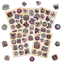 USA 250th Anniversary Sticker, Pack (49+ PCS) Patriotic American Stickers