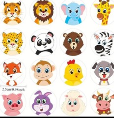 500 pc Safari Farm Animals Roll Stickers School Office Kids Teacher Sticker