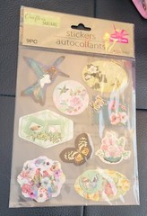 Crafter Square Stickers – butterflies and flowers, 9 pc