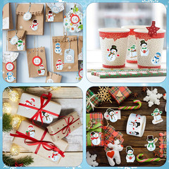 1200 PCS Snowman Roll Stickers Christmas Snowman Envelope Labels Stickers Xmas A
