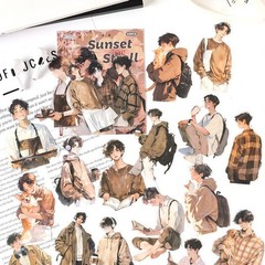 20Pcs Fashion Girls Boys PET Stickers Journal Album Card Scrapbooking Craft Art