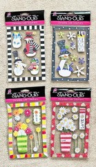 Lot 12 Packs Christina Cole Provo Craft Stand-Out Stickers Snowmen Flowers + NIP