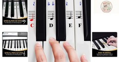 Transparent Vinyl Piano Stickers for Easy Note Learning – 52 Removable Labels