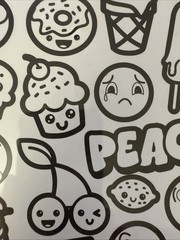 READY TO COLOR Stickers(18pc) Food•Cherries•Ice Cream•Faces •Cupcake•Card Making
