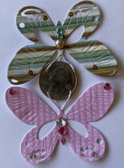FANCY BUTTERFLY Pre-Made Die-Cuts (2pc)Victorian•Steampunk•Filagree •Glittered••