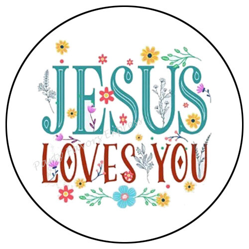 JESUS LOVES YOU ENVELOPE SEALS LABELS STICKERS PARTY FAVORS