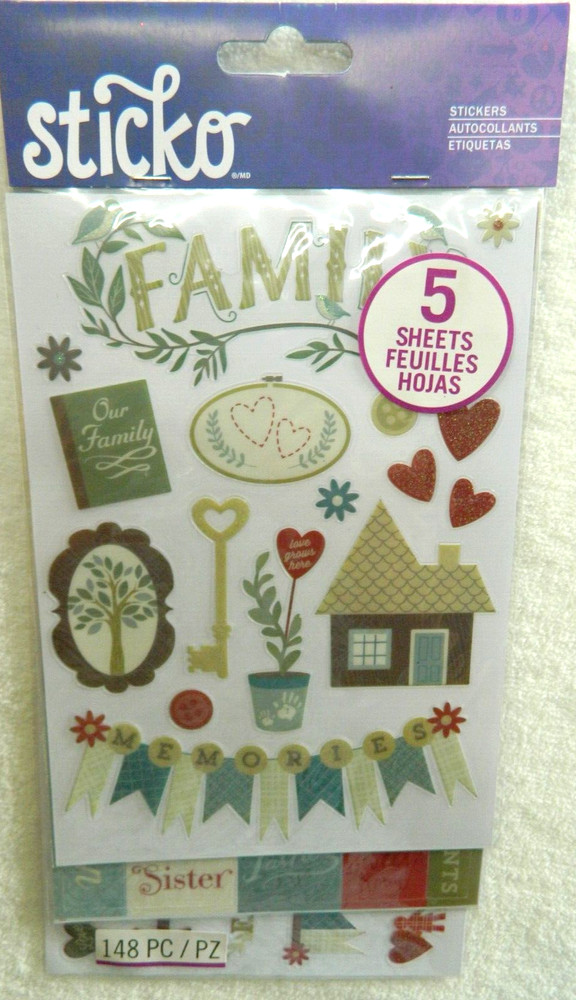 Sticko FAMILY FLIP PACK sticker set~148 pieces~ Quick Ship