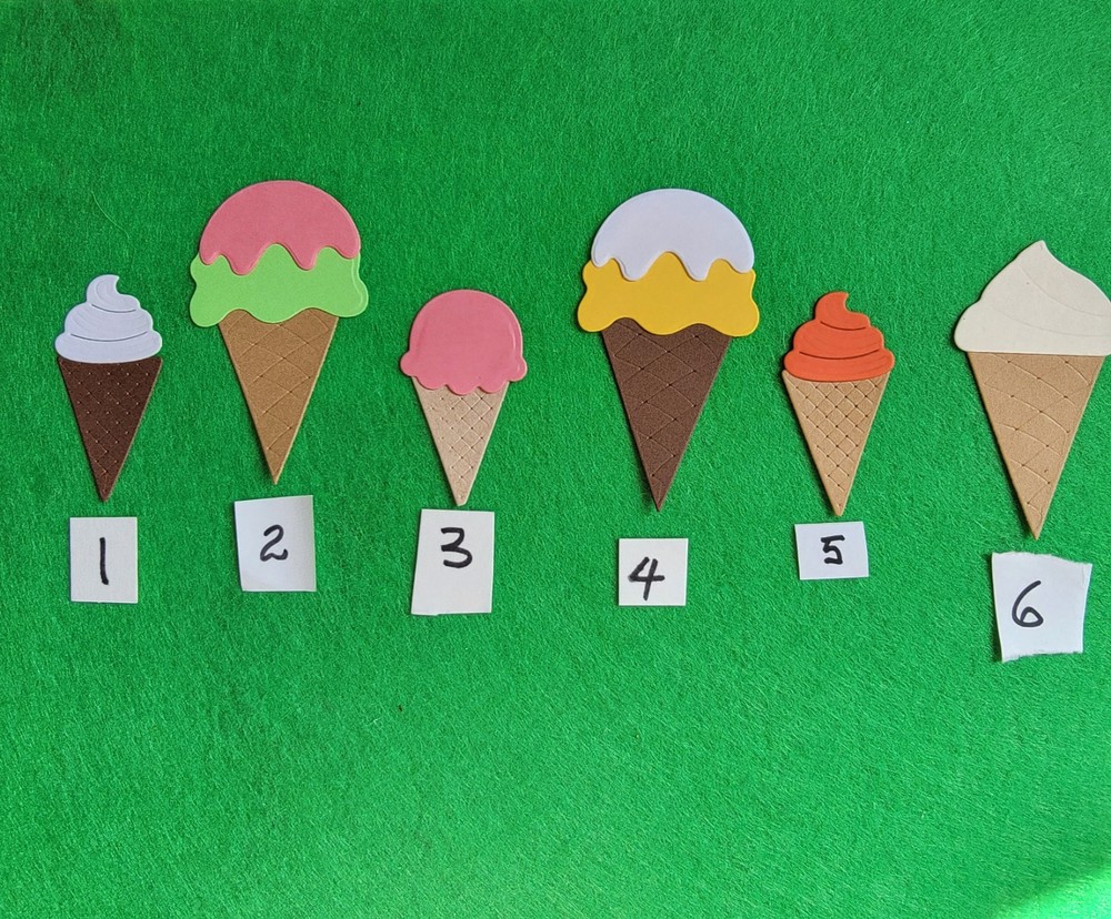 Any 3 Ice Cream Cones Cardstock die cuts scrapbook cards